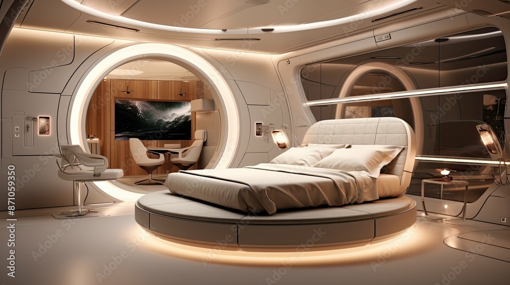 Fototapeta premium bedroom futuristic interior