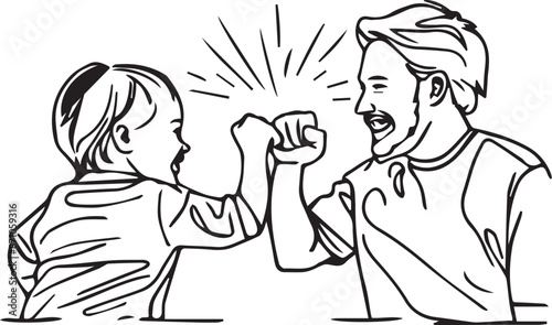 Father day r vector white and black template illustration
