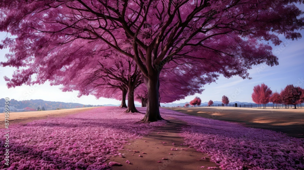 Obraz premium trees purple autumn