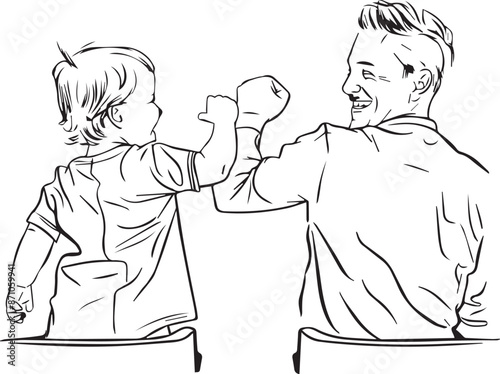 Father day r vector white and black template illustration