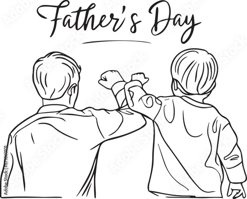 Father day r vector white and black template illustration