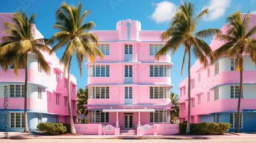 Fototapeta Naklejka Na Ścianę i Meble -  building miami pink