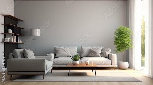 calming grey room © vectorwin