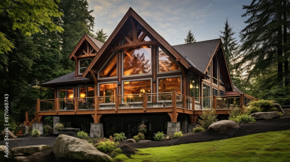 Naklejka premium warm material timber frame