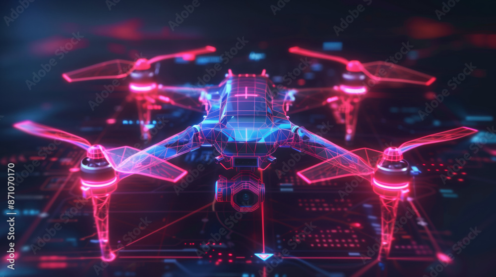 drawing of a drone on a white background drawing of a drone on a white background