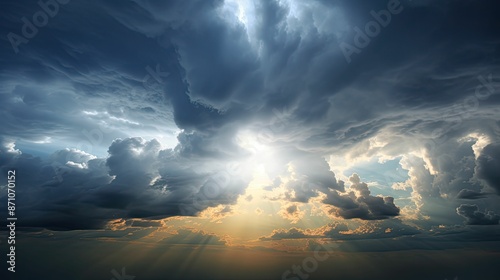 Fototapeta Naklejka Na Ścianę i Meble -  dark sun sky clouds