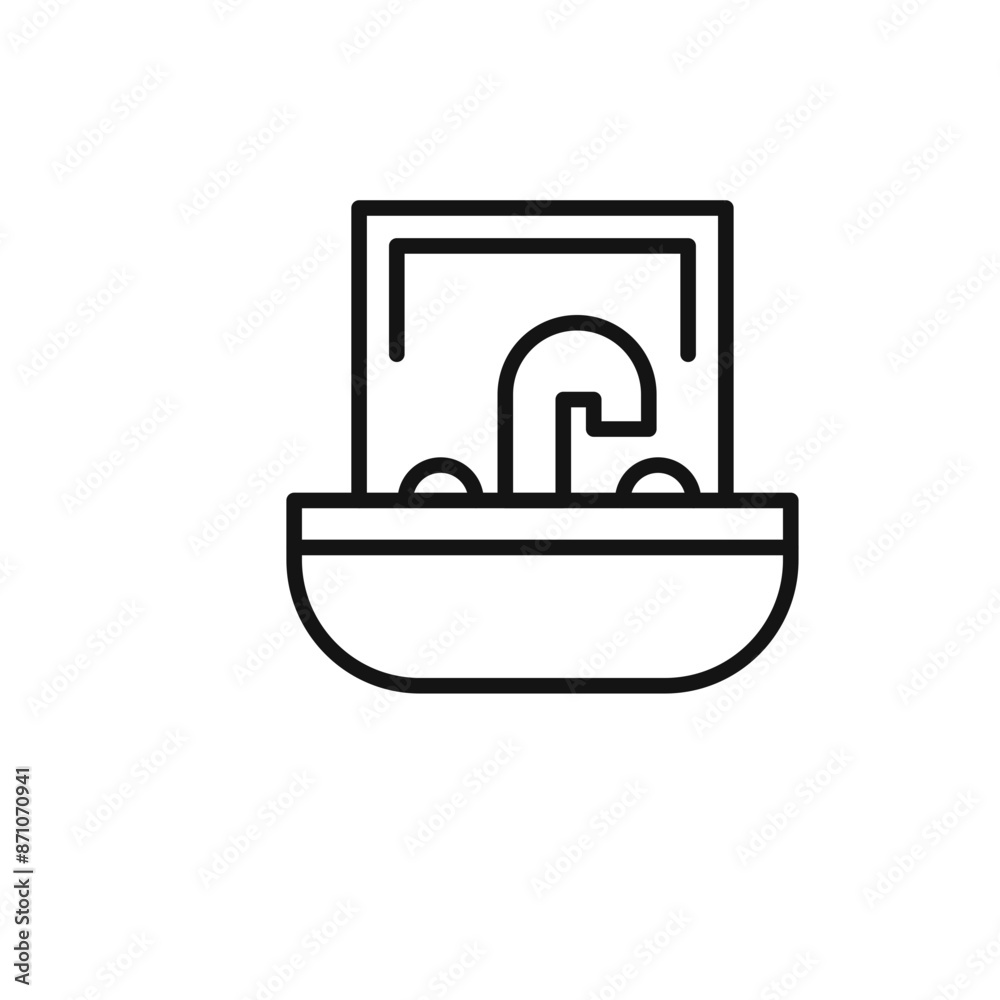 Bathroom sink icon outline collection in black Bathroom sink icon outline collection in black