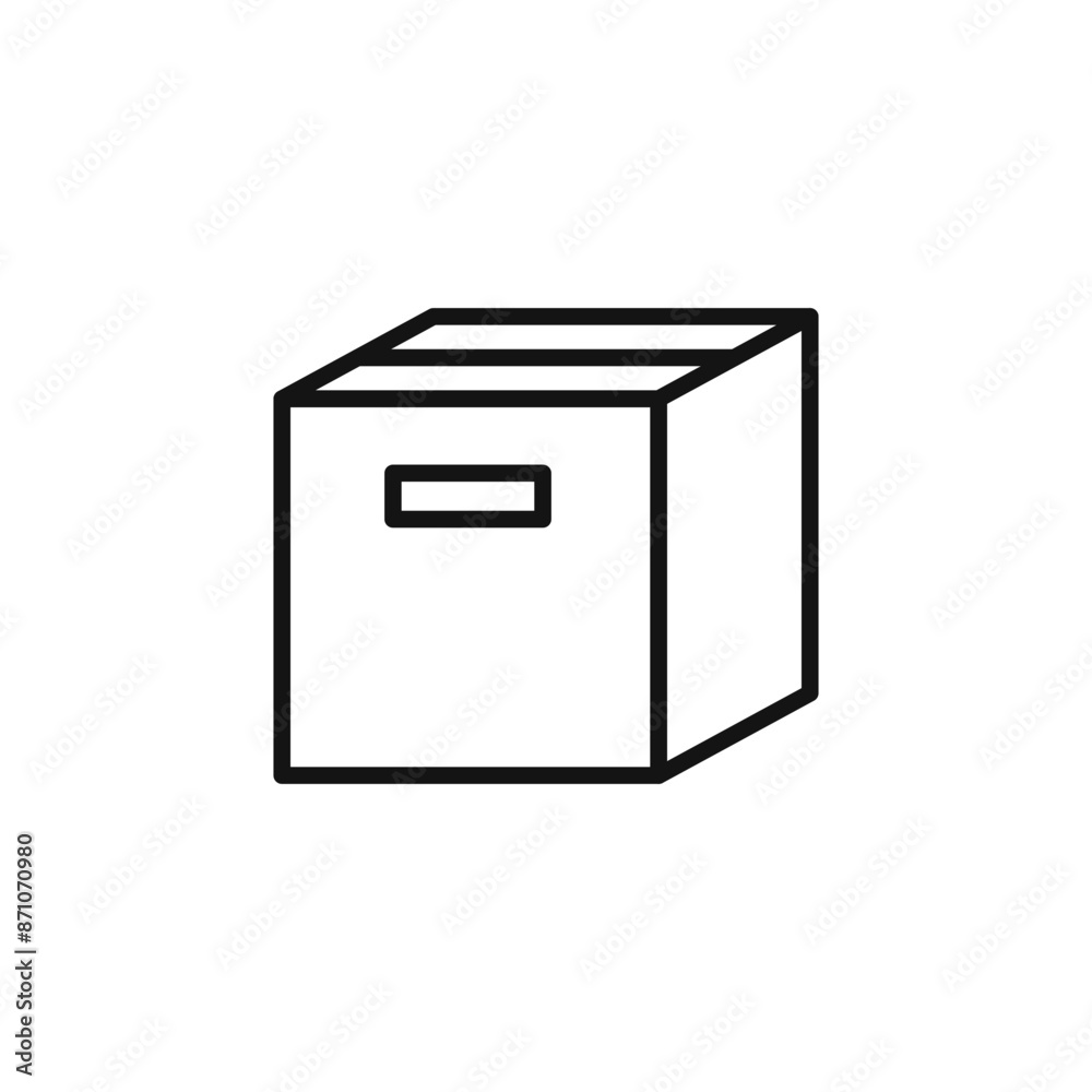 Box icon outline collection in black Box icon outline collection in black