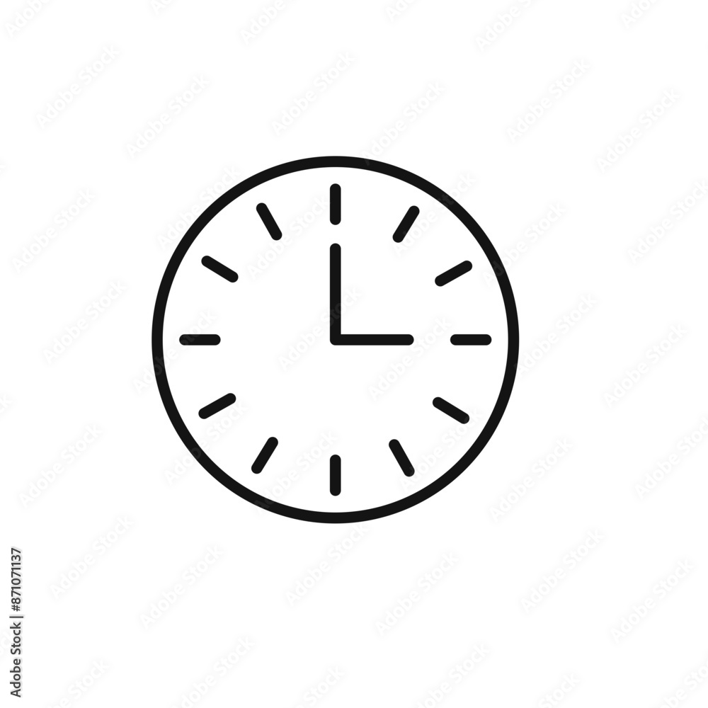 Clock icon outline collection in black Clock icon outline collection in black