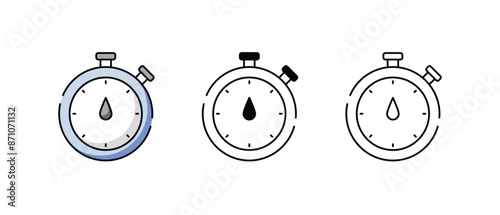 Stop Watch icons vector set stock illustration