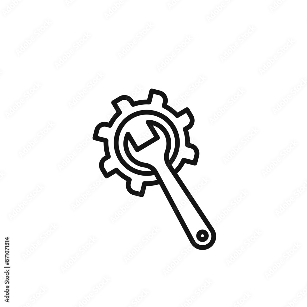 mechanic settings icon outline collection in black mechanic settings icon outline collection in black