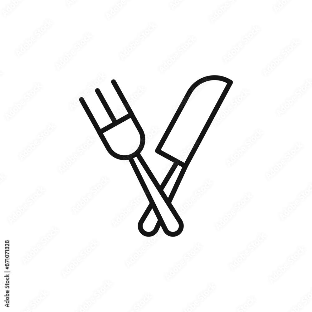 Cutlery icon outline collection in black Cutlery icon outline collection in black