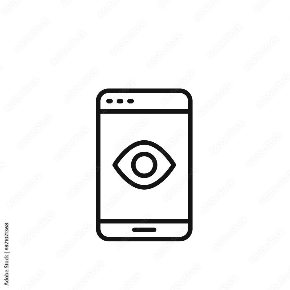 Mobile Eye Icon outline collection in black Mobile Eye Icon outline collection in black