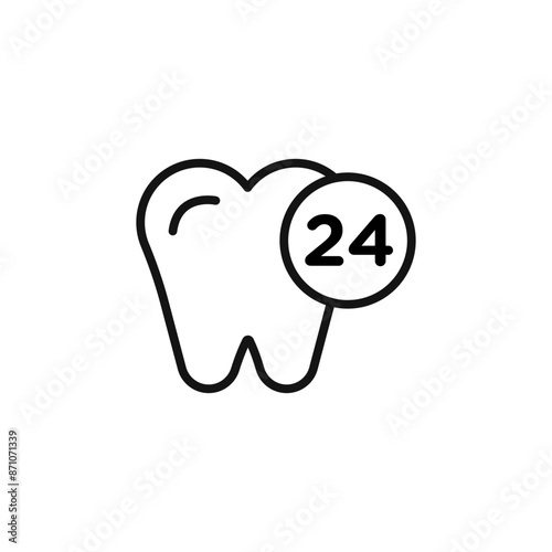 Dental Protection for 24 Hours icon outline collection in black