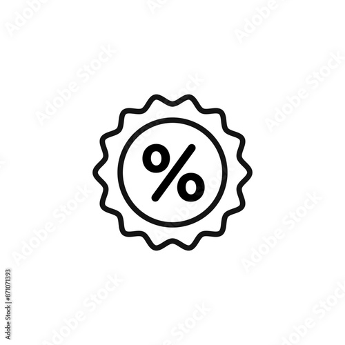 Discount on Sale icon outline collection in black