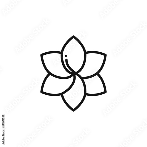 plumeria icon outline collection in black