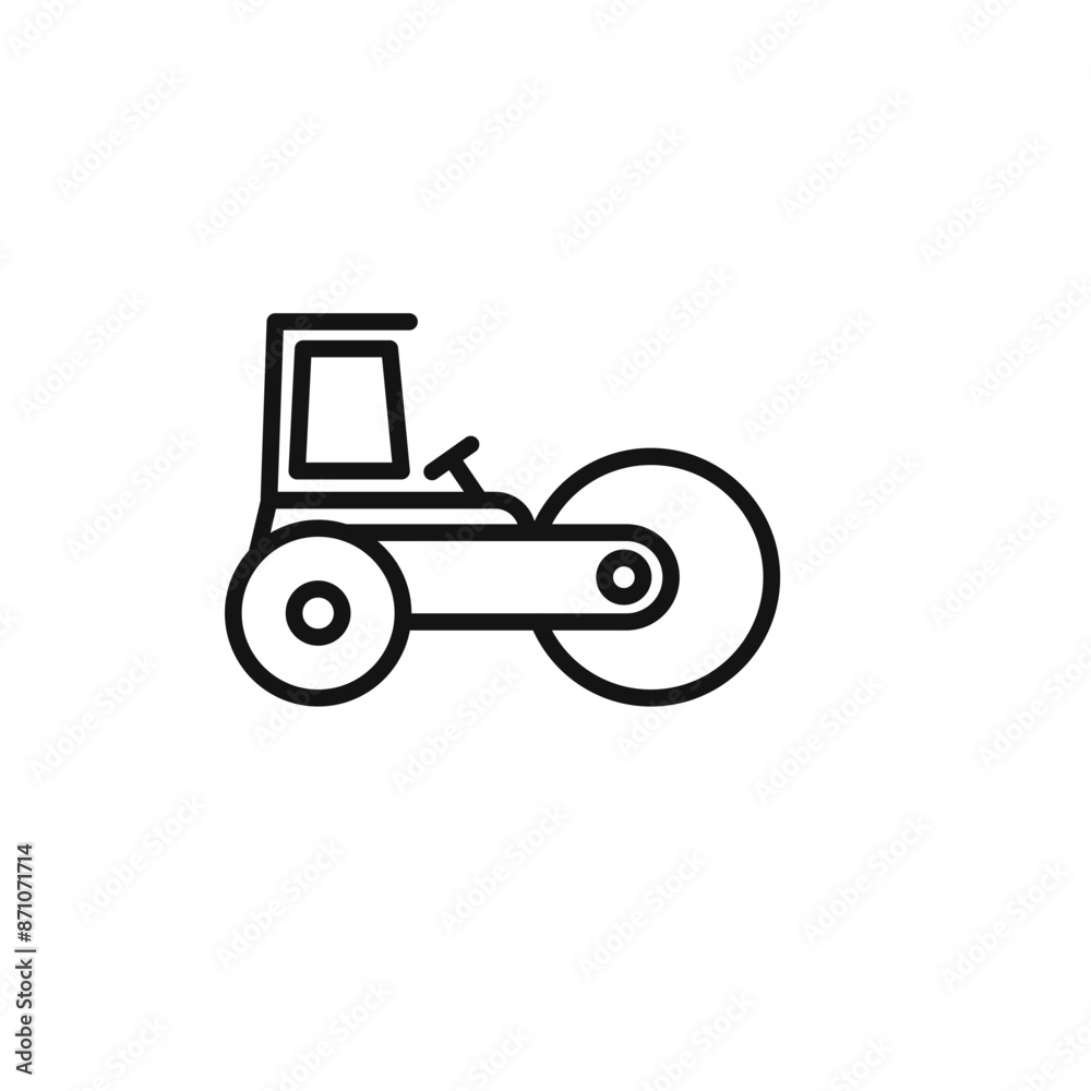 Naklejka premium Road roller icon outline collection in black