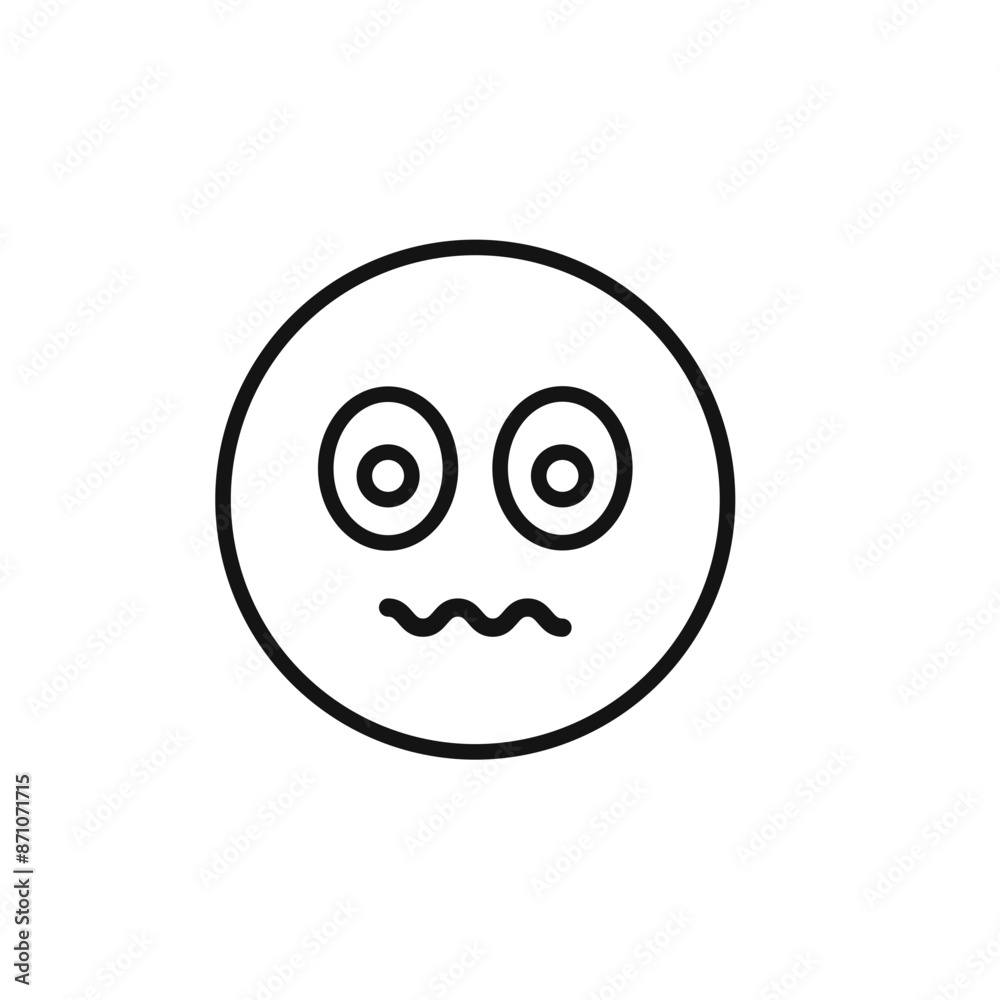 Guilty face emoji icon outline collection in black Guilty face emoji icon outline collection in black