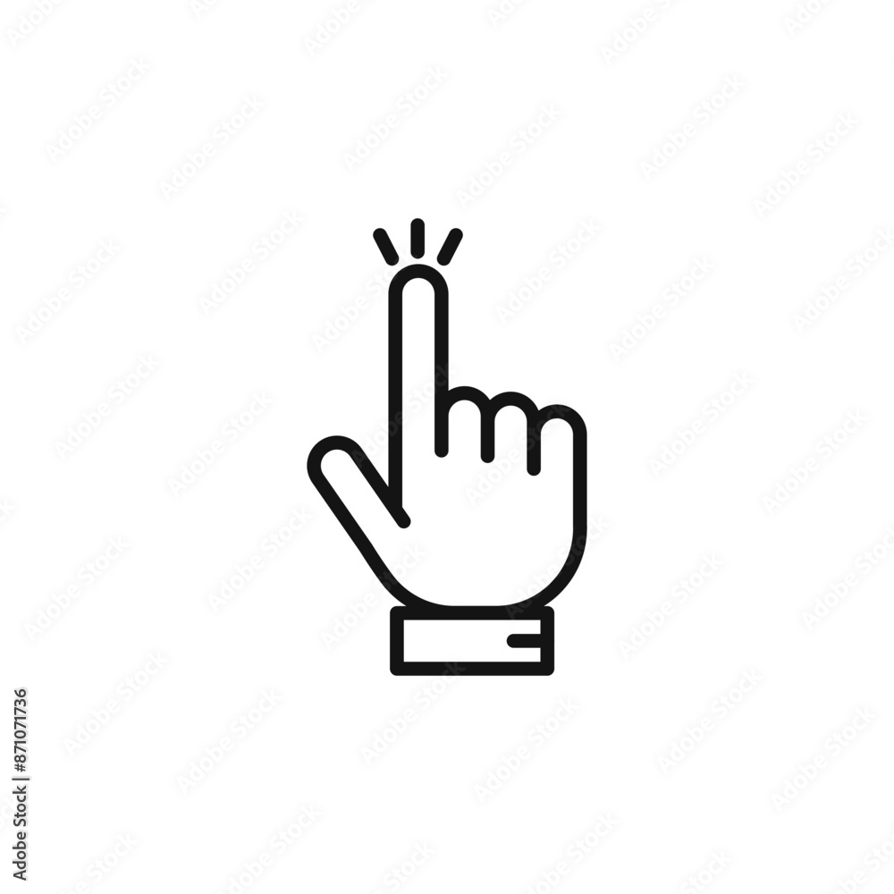 Hand clicking icon outline collection in black Hand clicking icon outline collection in black