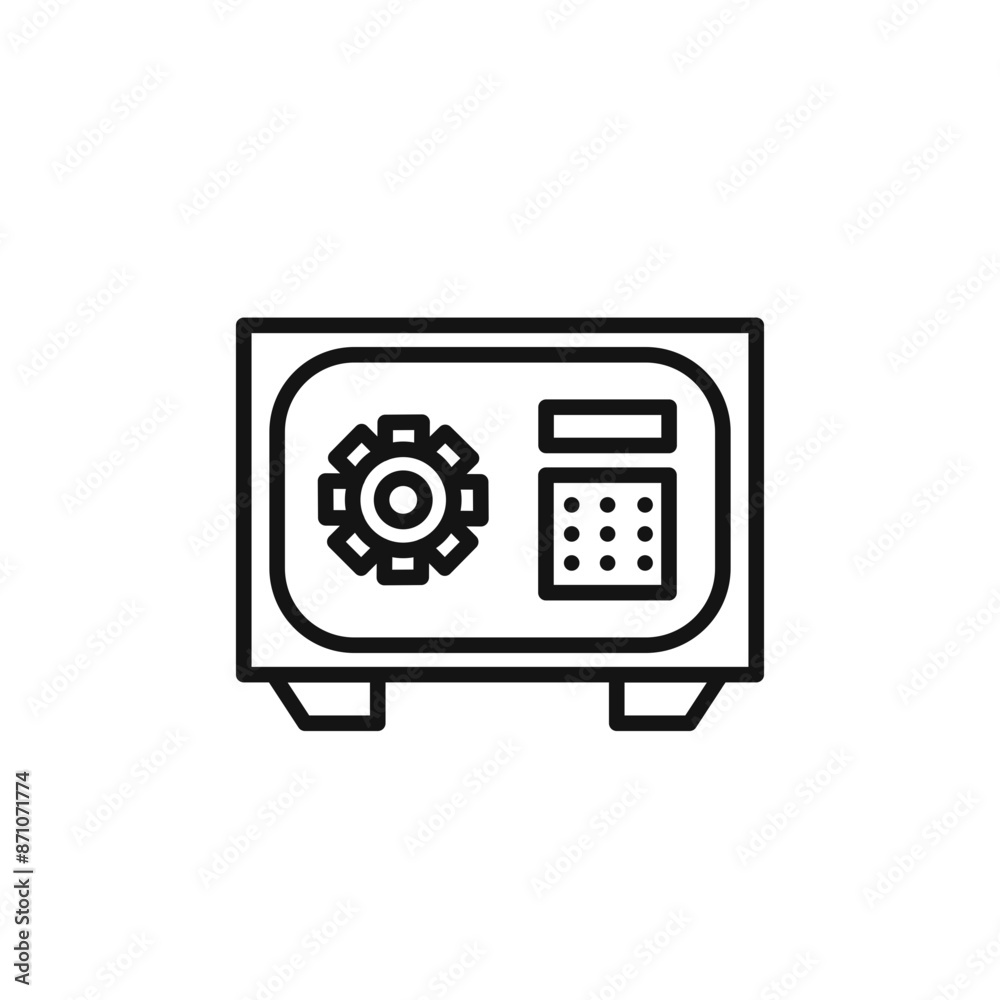 Safe Box Icon outline collection in black