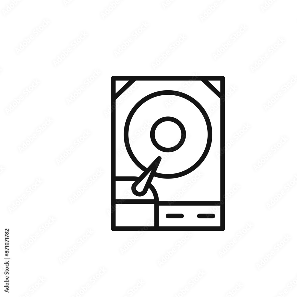 Hard disk drive icon outline collection in black Hard disk drive icon outline collection in black