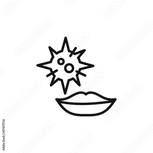 Herpes virus icon outline collection in black