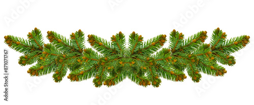 Christmas border, for branches. garland isolated on transparent, png ,for winter holiday season, greeting cards, banners, calendars