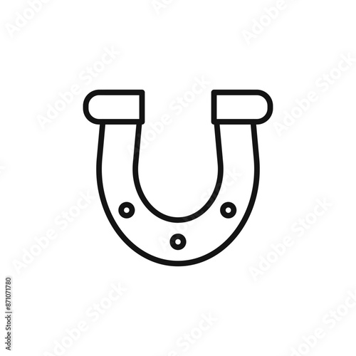 Horseshoe icon outline collection in black