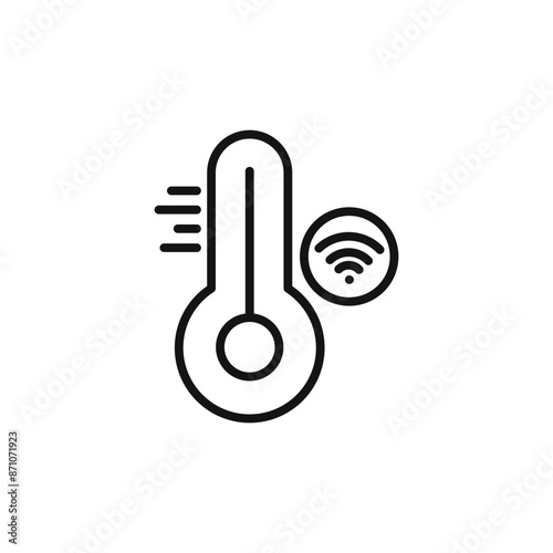 smart temperature icon outline collection in black
