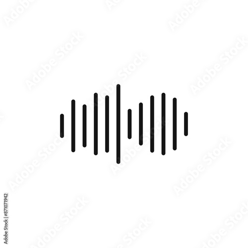 Sound Wave Icon outline collection in black