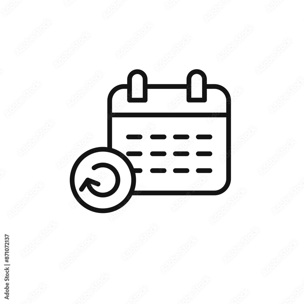Update Calendar icon outline collection in black Update Calendar icon outline collection in black
