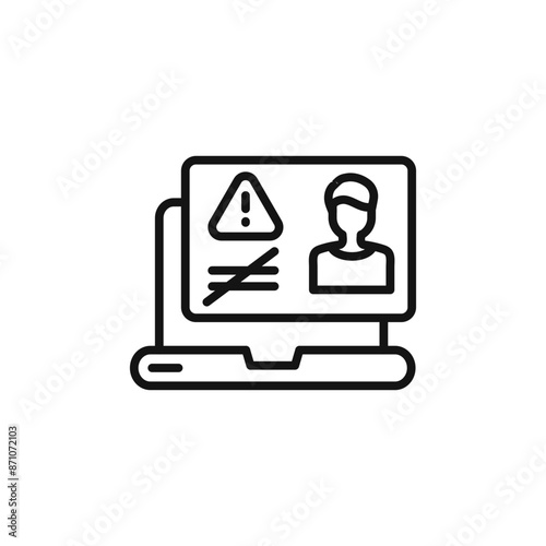 Unauthorized Access icon outline collection in black