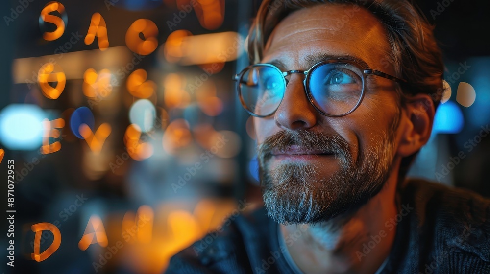 A vibrant image featuring a person near a digital display, emphasizing technological focus and modern work environments with glowing numbers and abstract lights. A vibrant image featuring a person near a digital display, emphasizing technological focus and modern work environments with glowing numbers and abstract lights.