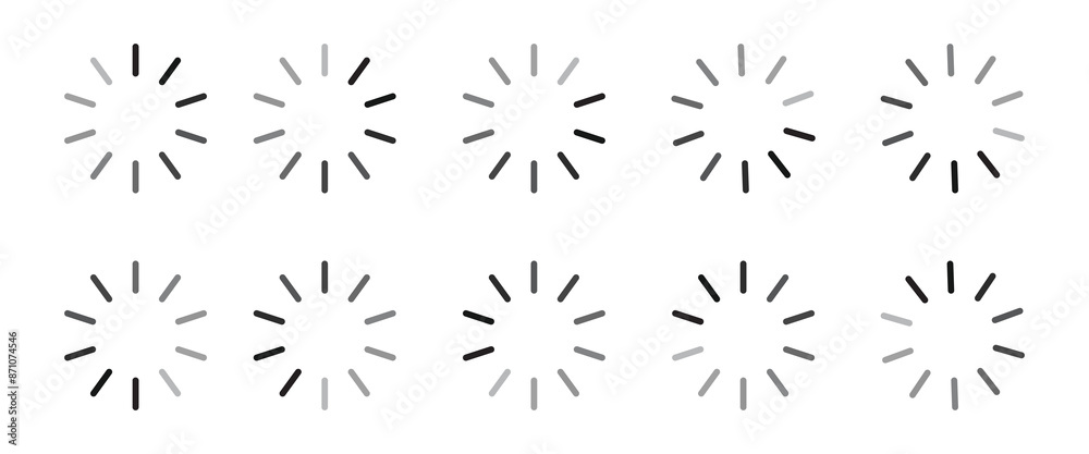 Loading Buffering Sticker Loading icon set. Buffer loader or preloaded, Buffing Circle Waiting ...