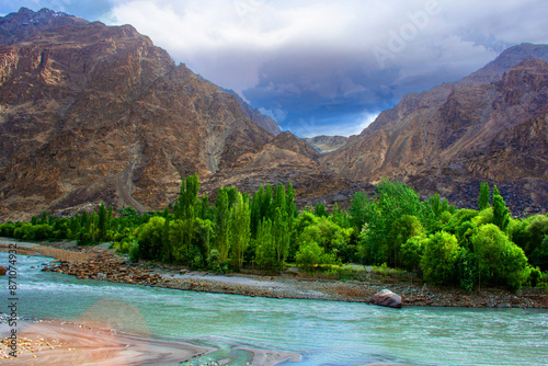 River in the Himalayan mountains photo