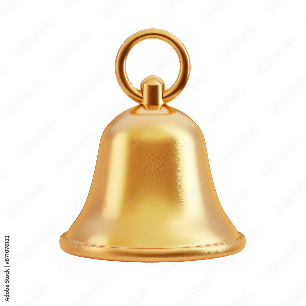 Golden notification bell icon 3d render isolated on white, transparent background png Golden notification bell icon 3d render isolated on white, transparent background png