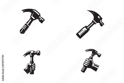 Chipping Hammer logo icon silhouette