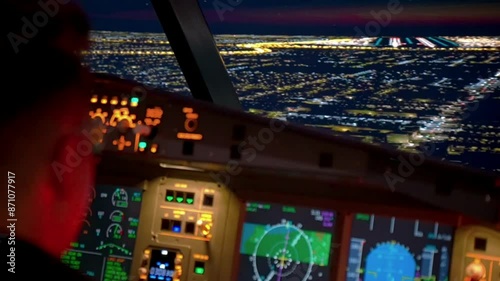 cabina de avion airbus con piloto en la aeronave