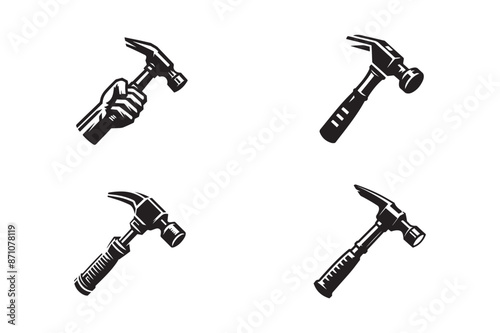 Chipping Hammer logo icon silhouette