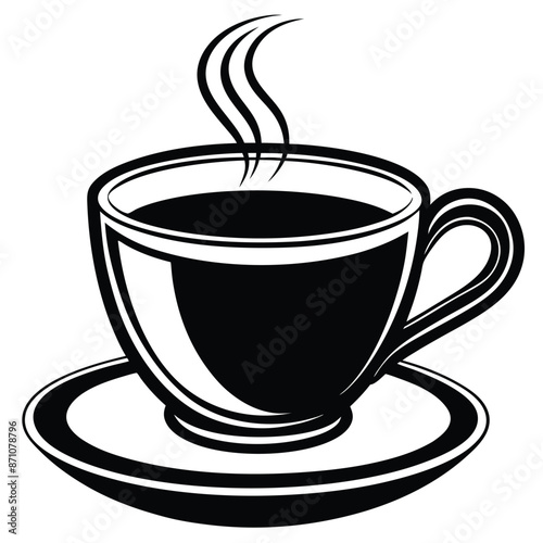 A cup of hot cafe coffee or caffeine drink flat vector