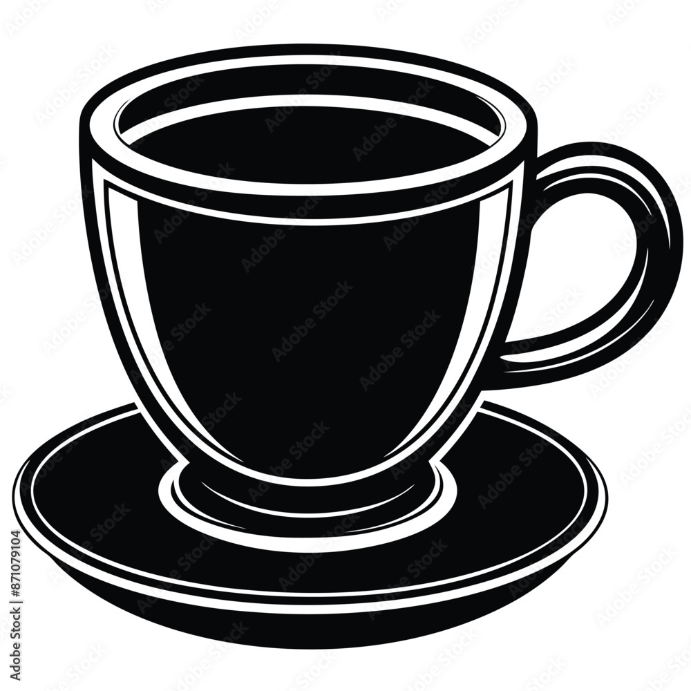 A cup of hot cafe coffee or caffeine drink flat vector A cup of hot cafe coffee or caffeine drink flat vector