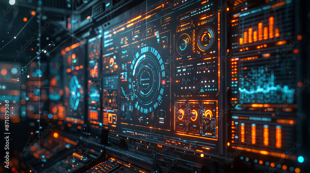 Virtual Dashboard Displaying Cybersecurity Attack Simulation Virtual Dashboard Displaying Cybersecurity Attack Simulation