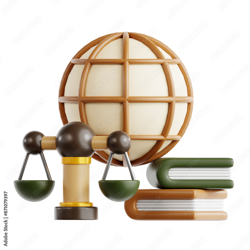 PNG 3D International Law icon isolated on a white background PNG 3D International Law icon isolated on a white background