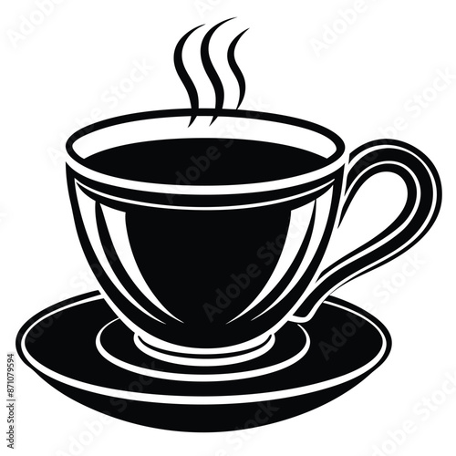 A cup of hot cafe coffee or caffeine drink flat vector