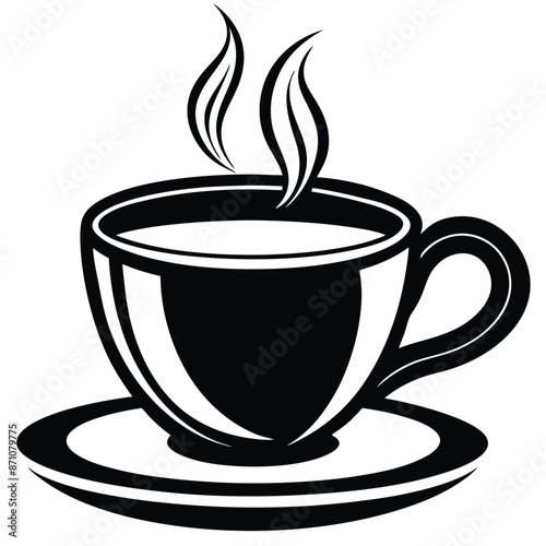 A cup of hot cafe coffee or caffeine drink flat vector
