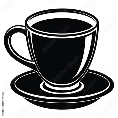 A cup of hot cafe coffee or caffeine drink flat vector