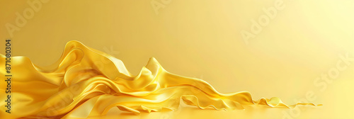 yellow web banner background abstract 3d fluid shape on plain yellow background modern banner design