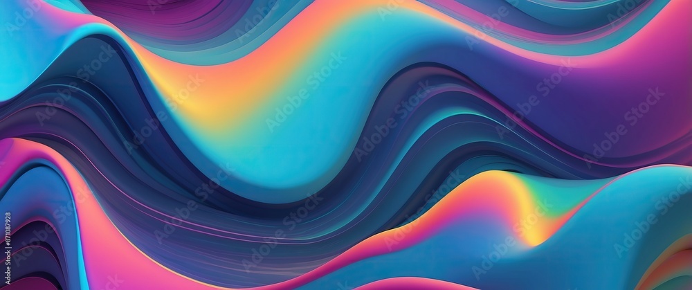 Abstract colorful waves create a vibrant, fluid, and dynamic modern ...
