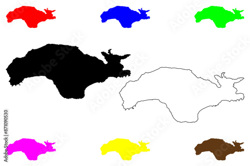 Samos island (Hellenic Republic, Greece) map vector illustration, scribble sketch Samos map