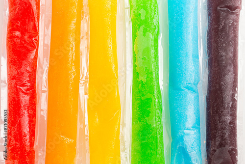 Group of Frozen Ice Pop Popsicle Isolated on a White Background